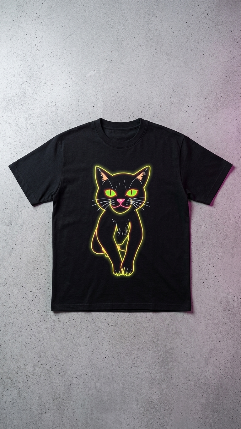 Neon Cat Organic Cotton Tee