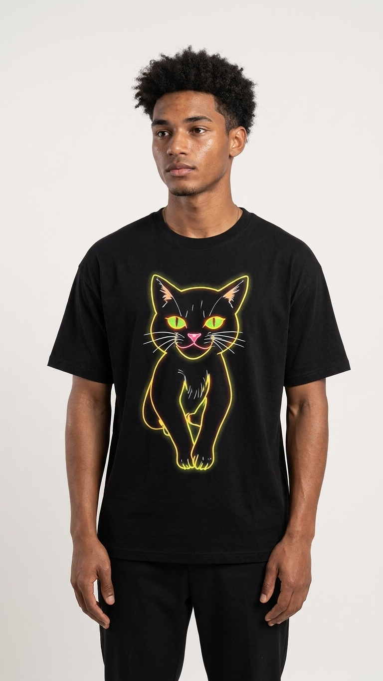 Neon Cat Organic Cotton Tee