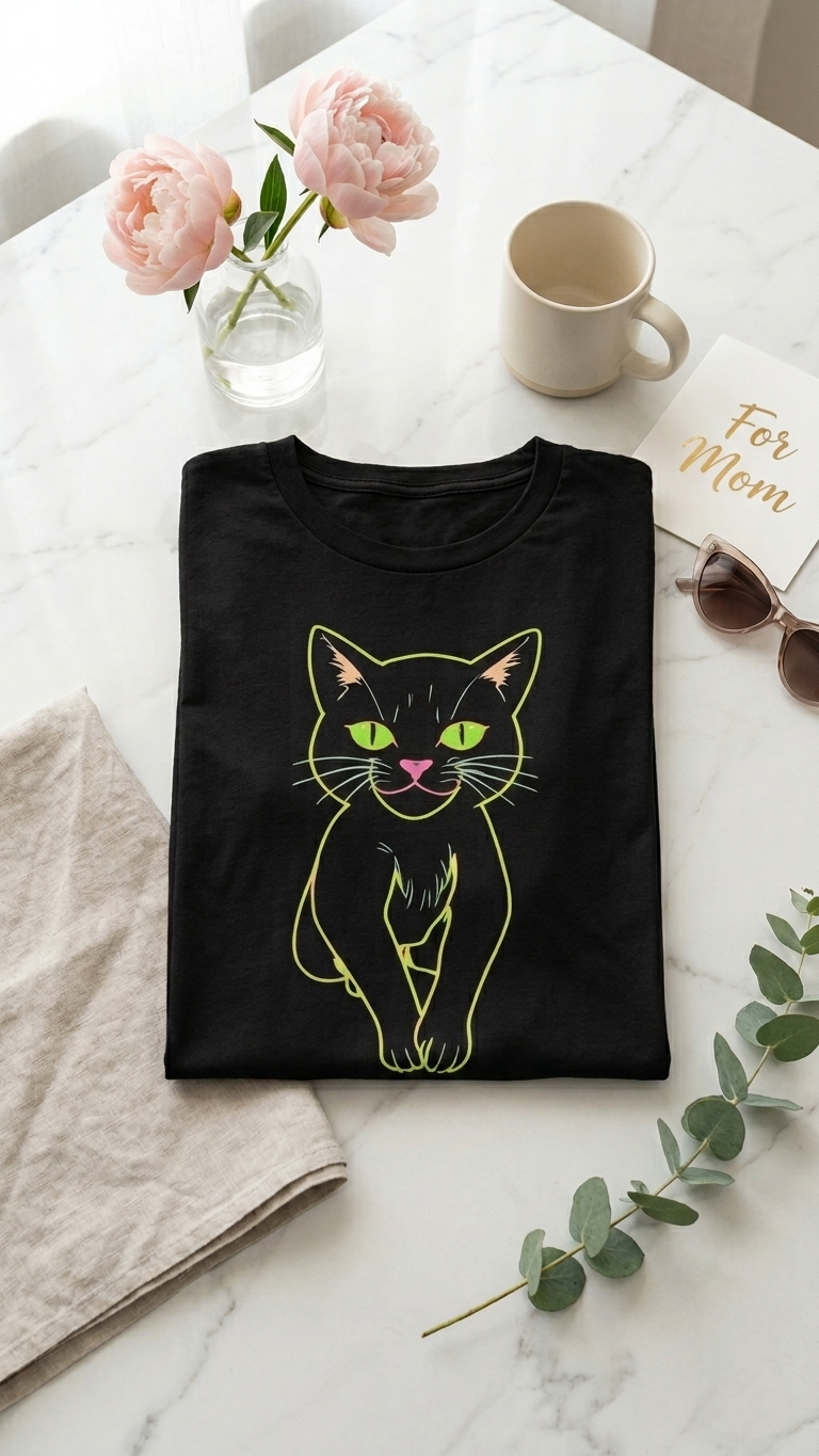 Neon Cat Organic Cotton Tee